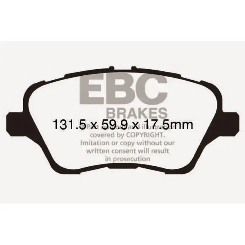 EBC 13+ Ford Fiesta 1.6 Turbo ST Redstuff Front Brake Pads