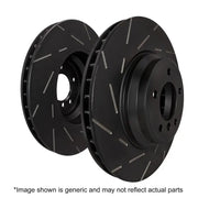 Black slotted brake rotors with thermic black coating for Hyundai Elantra USR Slotted front rotors
