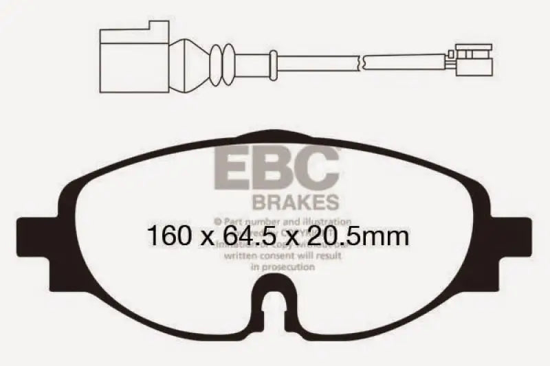 EBC 14+ Audi A3 1.8 Turbo Redstuff Front Brake Pads