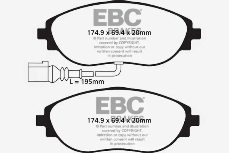 EBC 14+ Audi S3 2.0 Turbo Redstuff Front Brake Pads