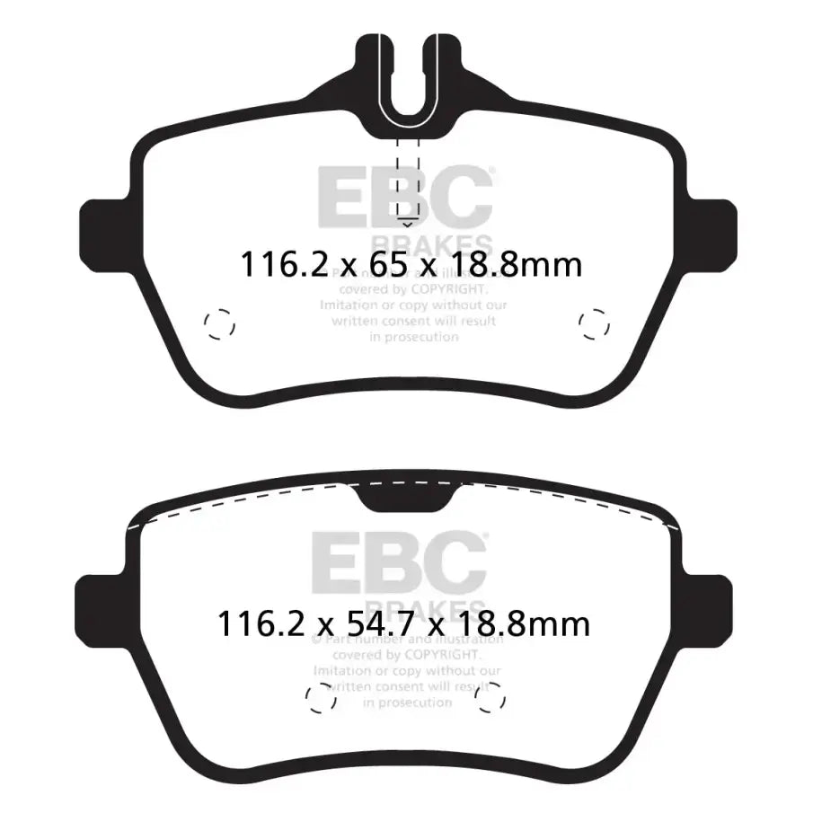 EBC 14+ Mercedes-Benz S550 4.7 Twin Turbo Redstuff Rear Brake Pads