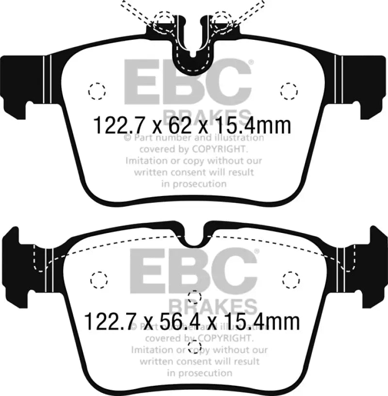 EBC 15 + Mercedes-Benz C300 (W205) 2.0 Turbo 4-matic Redstuff Rear Brake Pads - Truck & Automotive