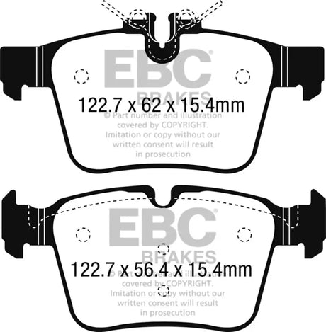 EBC 15 + Mercedes-Benz C300 (W205) 2.0 Turbo 4-matic Redstuff Rear Brake Pads - Truck & Automotive