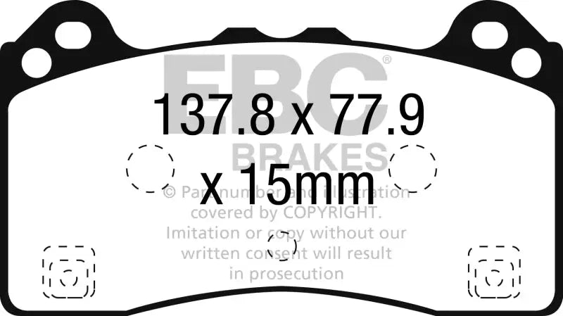 EBC 16-18 Ford Focus RS Redstuff Ceramic Low Dust Front Brake Pads - Truck & Automotive
