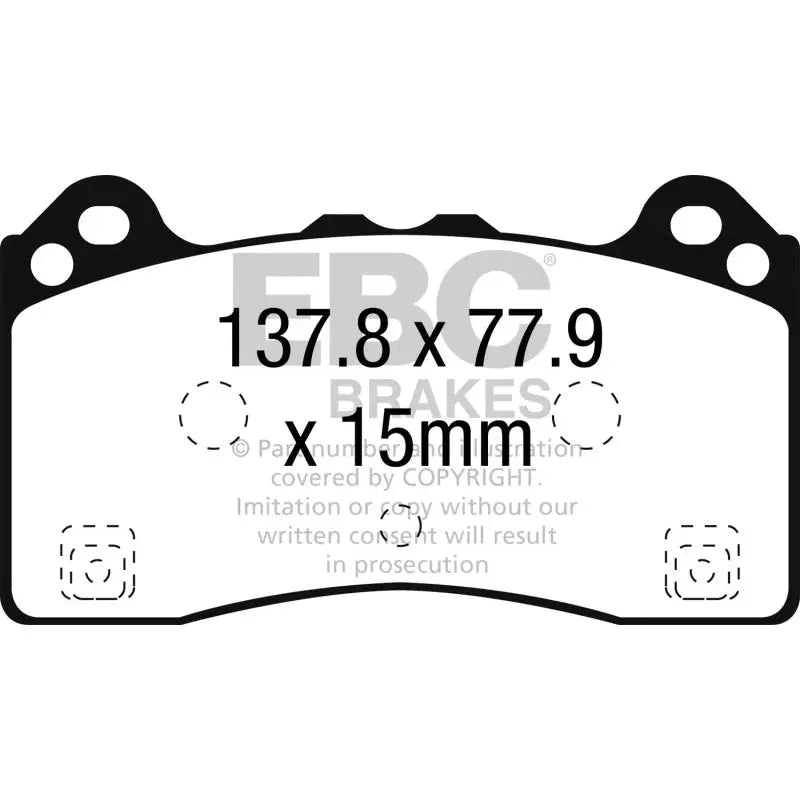 EBC DP32274C EBC 16-18 Ford Focus RS Redstuff Ceramic Low Dust Front Brake Pads