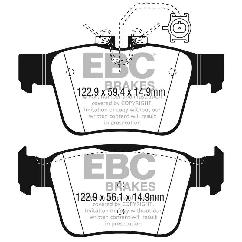 EBC UD1989 EBC 17+ Alfa Romeo Giulia 2.0L Turbo Ultimax Rear Brake Pads
