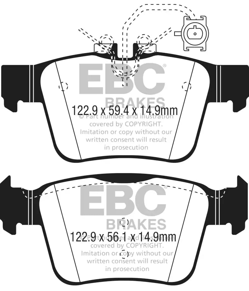 EBC 17 + Alfa Romeo Giulia 2.0L Turbo Ultimax Rear Brake Pads - Truck & Automotive