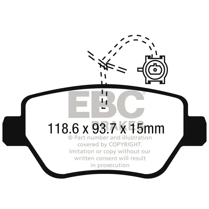 EBC 2014-2016 Maserati Ghibli 3.0L Twin Turbo (330) Redstuff Rear Brake Pads
