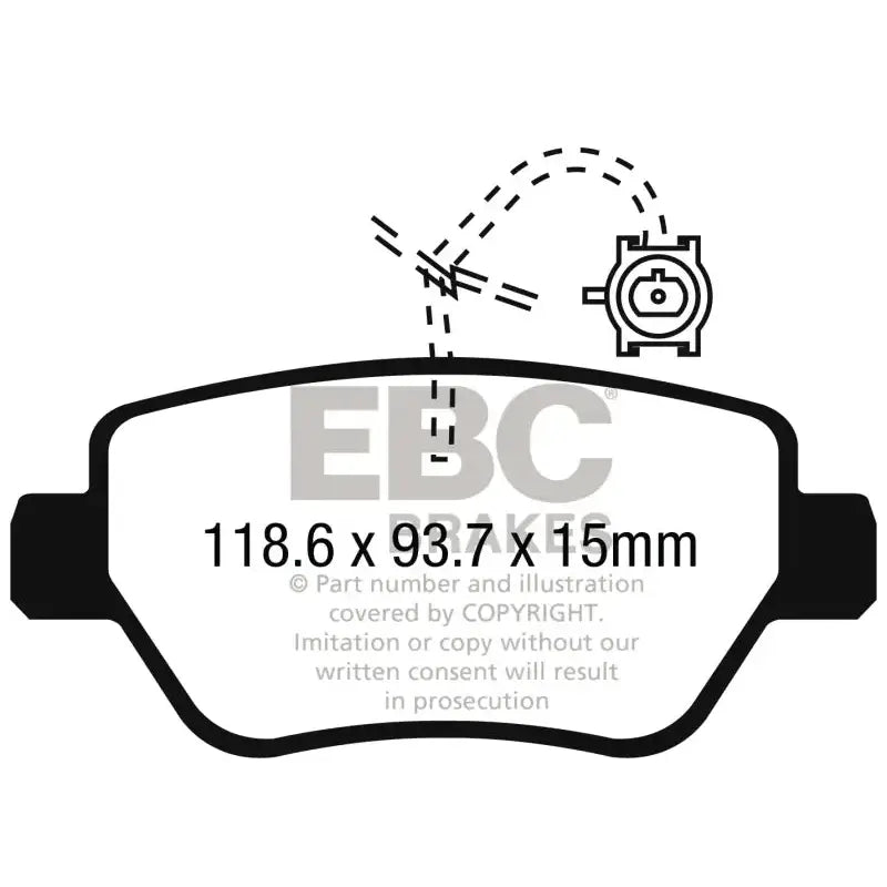 EBC 2014-2016 Maserati Ghibli 3.0L Twin Turbo (330) Redstuff Rear Brake Pads