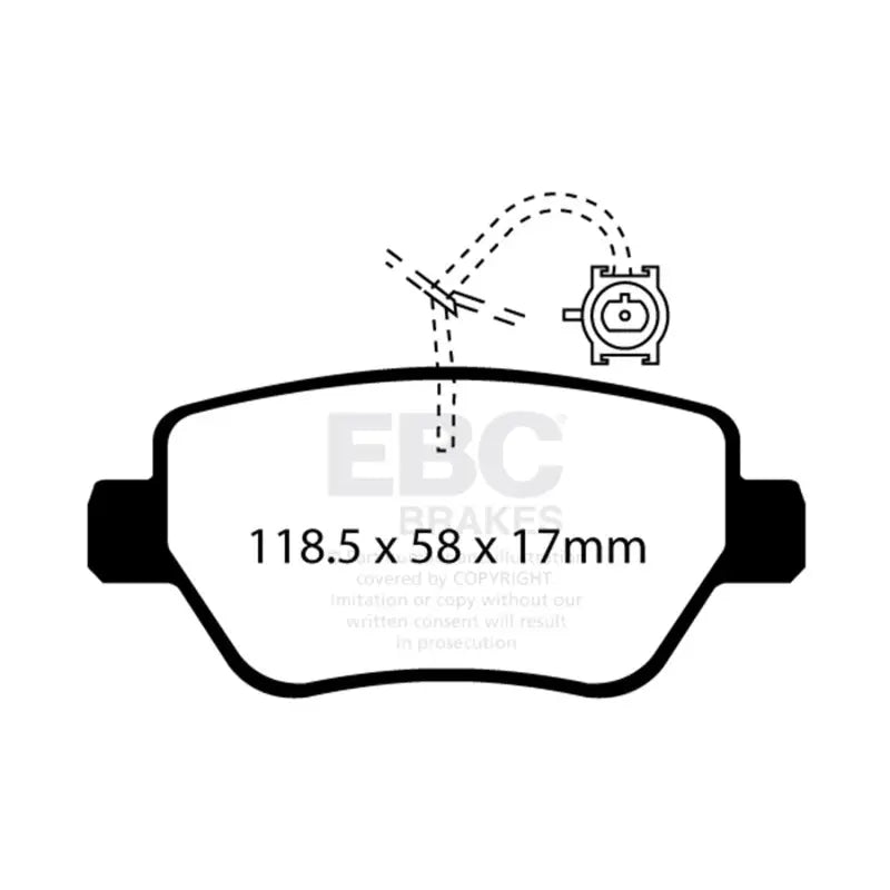 EBC DP32258C EBC 2014-2016 Maserati Ghibli 3.0L Twin Turbo (330) Redstuff Rear Brake Pads
