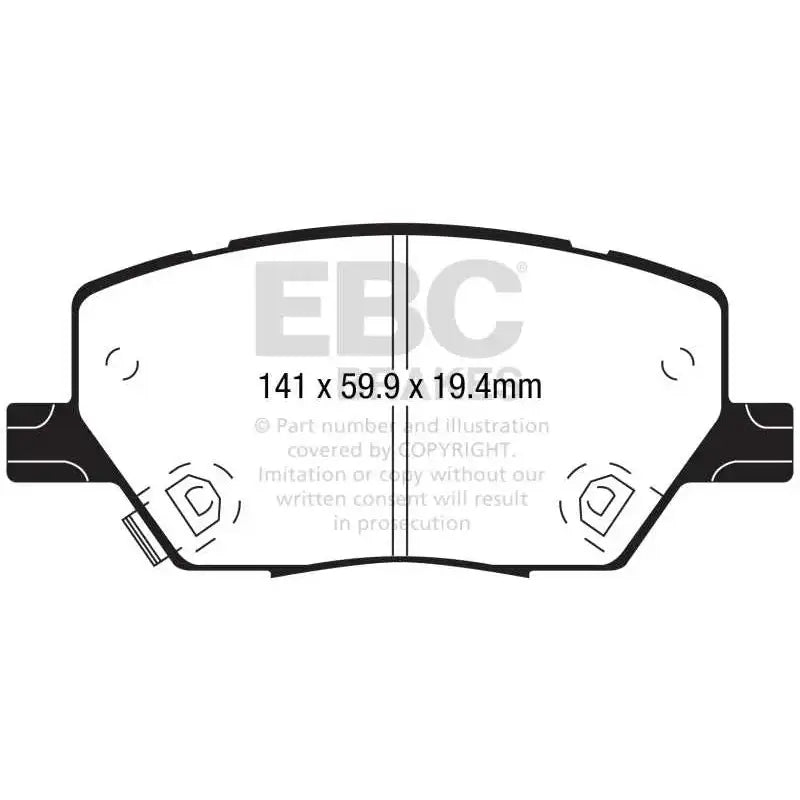EBC 2015+ Fiat 500X 1.4L Turbo Greenstuff Front Brake Pads 