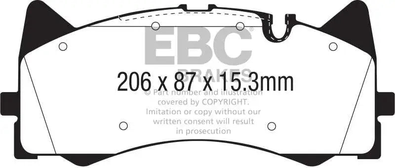 EBC 2015+ Mercedes-Benz C63 AMG (W205) 4.0L Twin Turbo Yellowstuff Front Brake Pads 