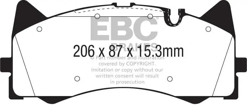 EBC 2015+ Mercedes-Benz C63 AMG (W205) 4.0L Twin Turbo Yellowstuff Front Brake Pads 