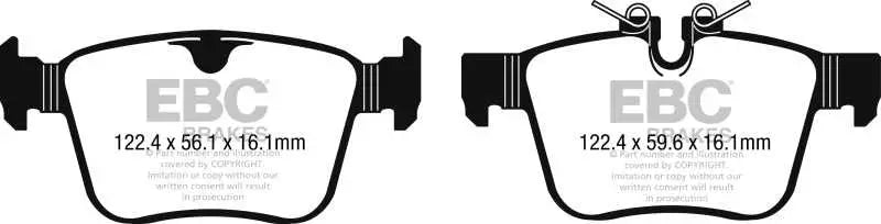 EBC 2016+ Jaguar F-Pace 2.0L TD (180) Ultimax2 Rear Brake Pads 