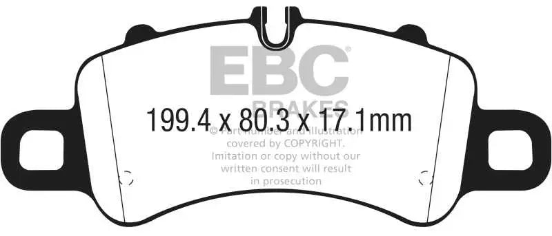 EBC 2016+ Porsche Boxster 718 (Iron Rotors Only) 2.5L Turbo Yellowstuff Front Brake Pads 