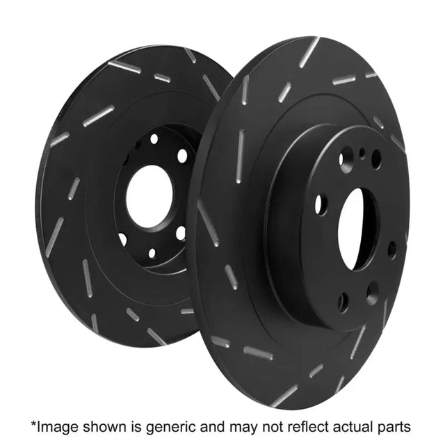 Black slotted brake rotors for Volkswagen Golf Mk7 USR slotted rear rotors in the product
