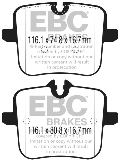 EBC 2018 + BMW M5 4.4TT (F90) Yellowstuff Rear Brake Pads - Truck & Automotive