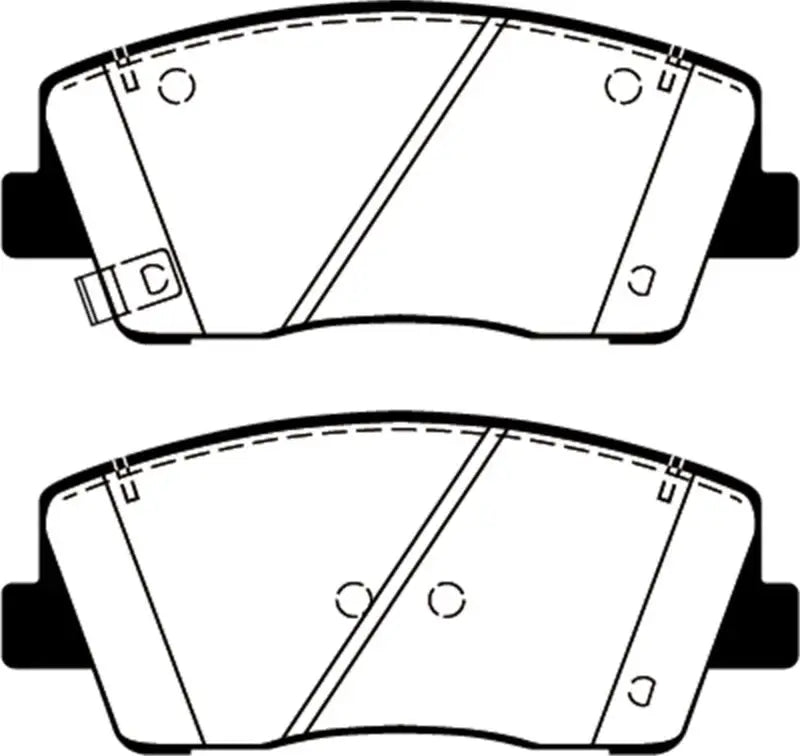 Two EBC Yellowstuff brake pads for Genesis G70 2019+ front braking upgrade