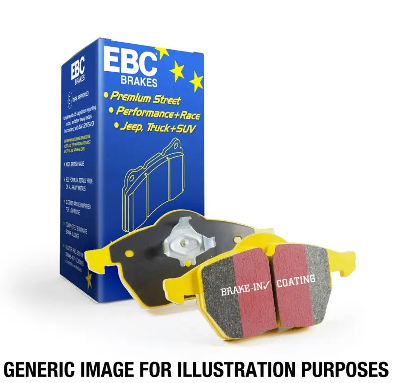 EBC Yellowstuff brake pads for Genesis G70 2.0T with yellow coating, high performance brake pads