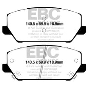 EBC DP52343NDX EBC 2019+ Hyundai Veloster (2nd Gen) N 2.0T Bluestuff Front Brake Pads
