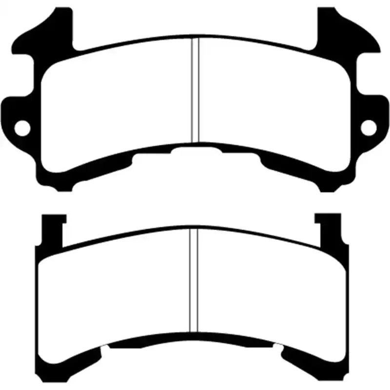 Two EBC Buick Riviera Yellowstuff brake pads with thermic black coating for rear brakes