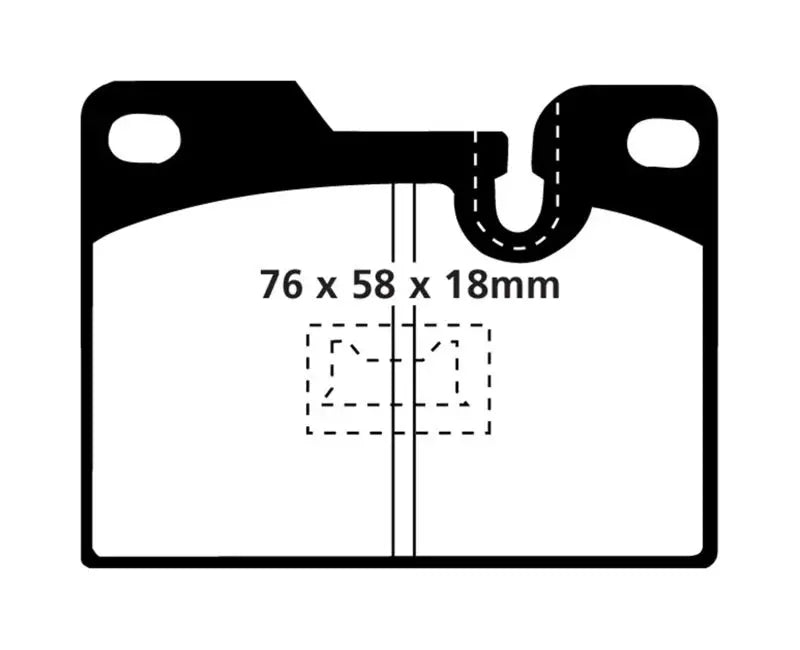 Brake pads with dimensions for EBC Yellowstuff rear brake pads on Porsche 924 Turbo