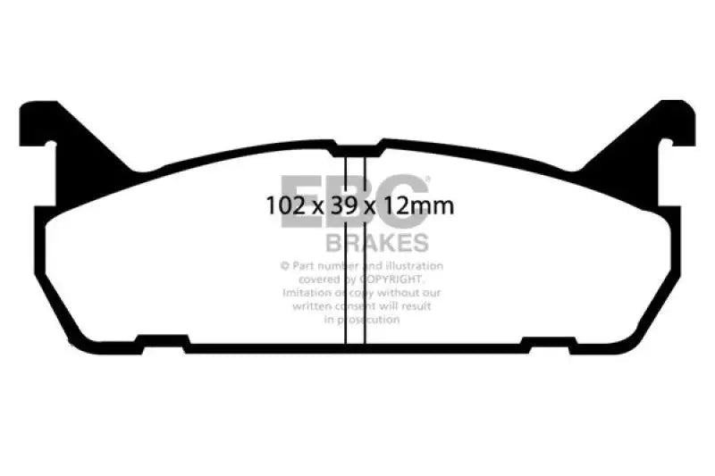 Outline of EBC Redstuff Rear Brake Pads for Ford Escort 91-96