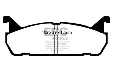 Outline of EBC Redstuff Rear Brake Pads for Ford Escort 91-96