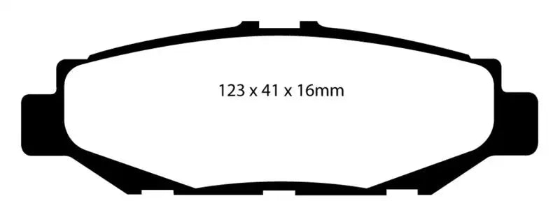 Black and white brake pad for Lexus GS300 Redstuff rear brake system