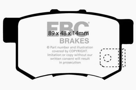 EBC 97 Acura CL 2.2 Redstuff Rear Brake Pads - Truck & Automotive