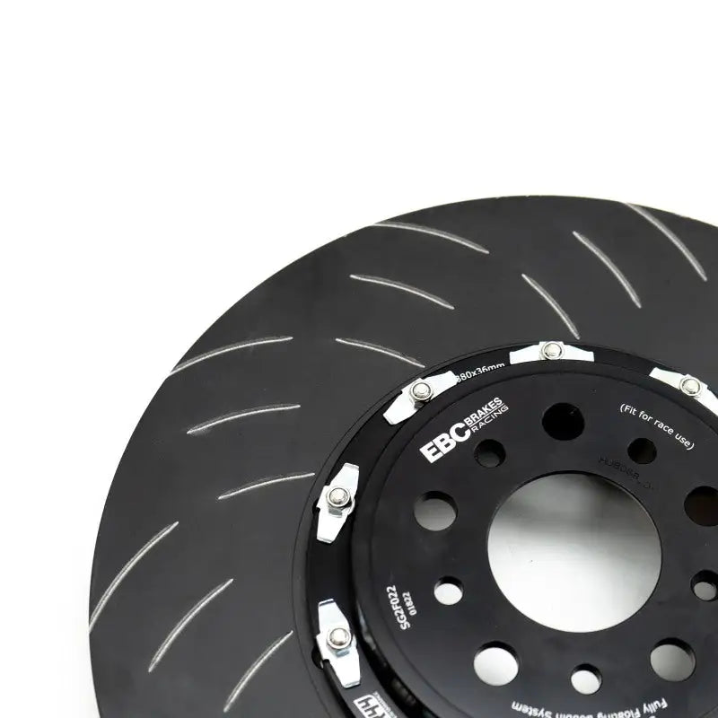 Black slotted brake rotor for BMW M3 M4 G80 G82 EBC Racing Piece SG Racing racing rear rotors