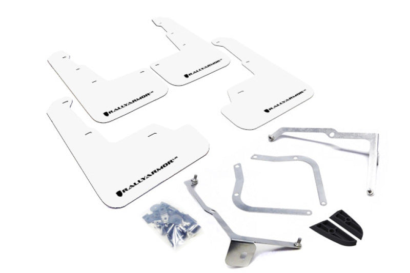 Rally Armor MF32-UR-WH/BLK Rally Armor 15-18 Subaru WRX/STi Sedan UR White Mud Flap w/ Black Logo