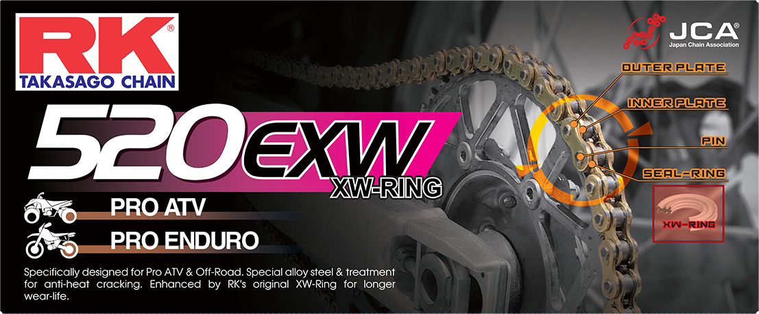 RK Excel 520 ZXW Drive Chain GB520EXW-120 - Gold GB520EXW 120