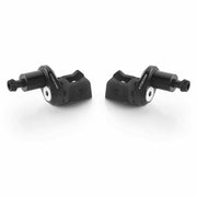 Black motorcycle footpegs on Eccesntric Footpeg Mount Kit Rider Adjust Black Pr