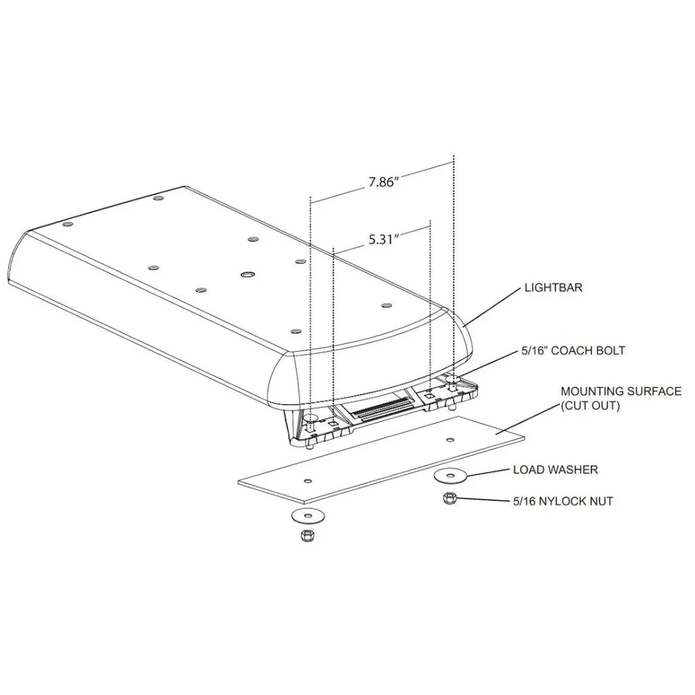 Ecco Elect Features Polycarbonate Lens Warning Light 12-50087-ES - 48 Led Lightbar 16 Amber Modules