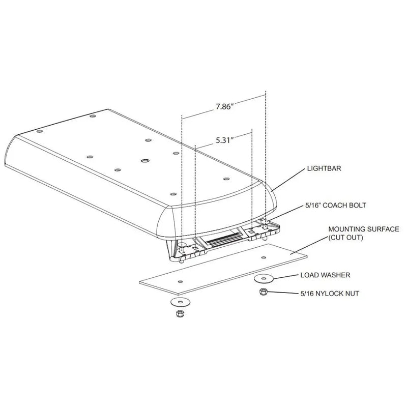 Ecco Elect Features Polycarbonate Lens Warning Light 12-50087-ES - 48 Led Lightbar 16 Amber Modules