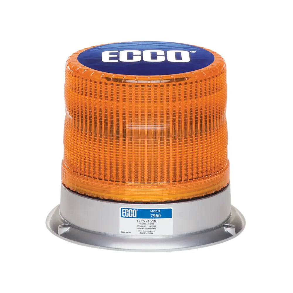 Ecco Elect Thread-On Polycarbonate Lens Warning Light 7960A - Led Beacon Pulse 11 Flas