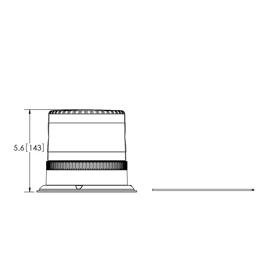 Ecco Elect Thread-On Polycarbonate Lens Warning Light 7960A - Led Beacon Pulse 11 Flas