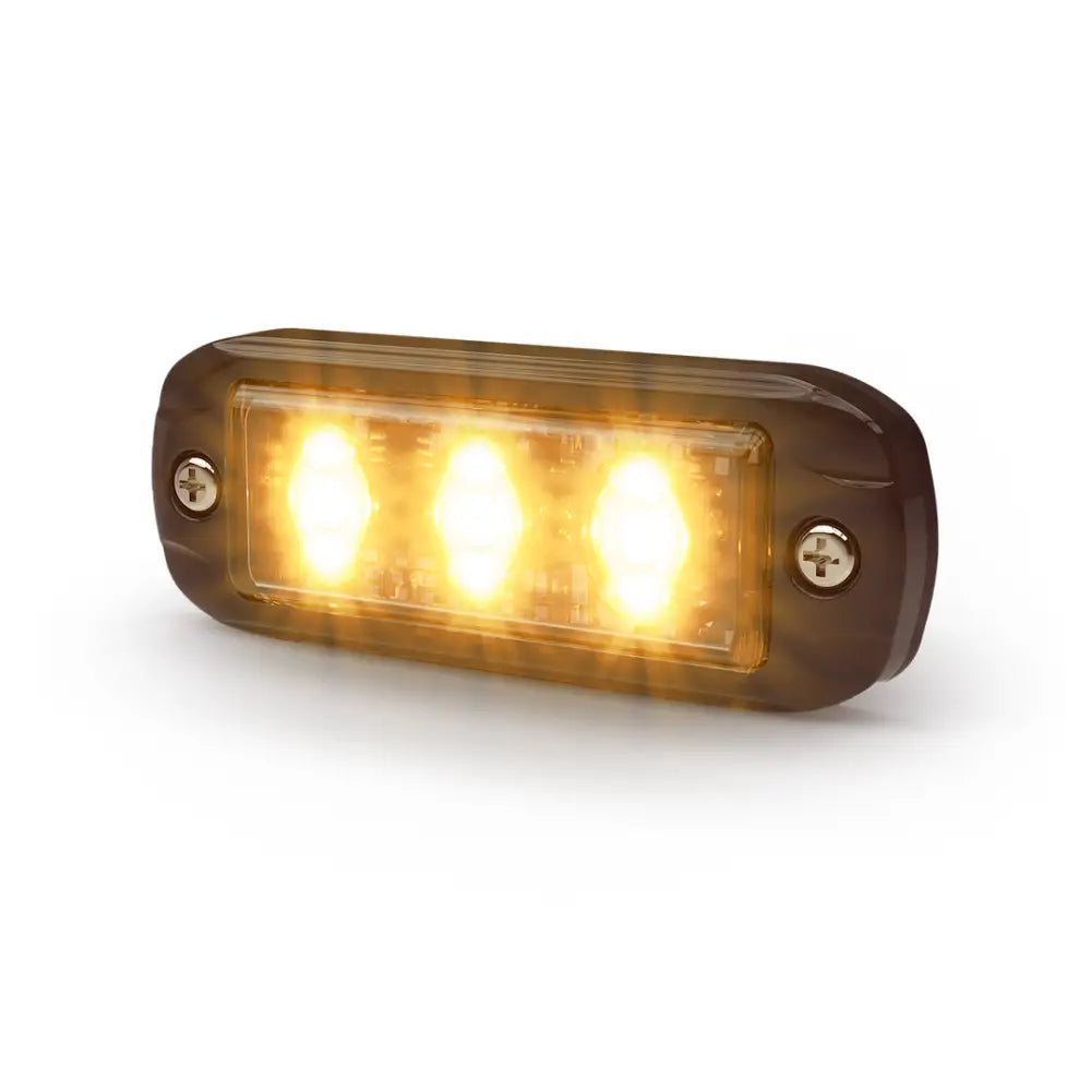 Ecco Elect Ultra Low-Profile Surface Mount Warning Light ED3601A - Dir Surf Thin 3LED 12-24V Amb