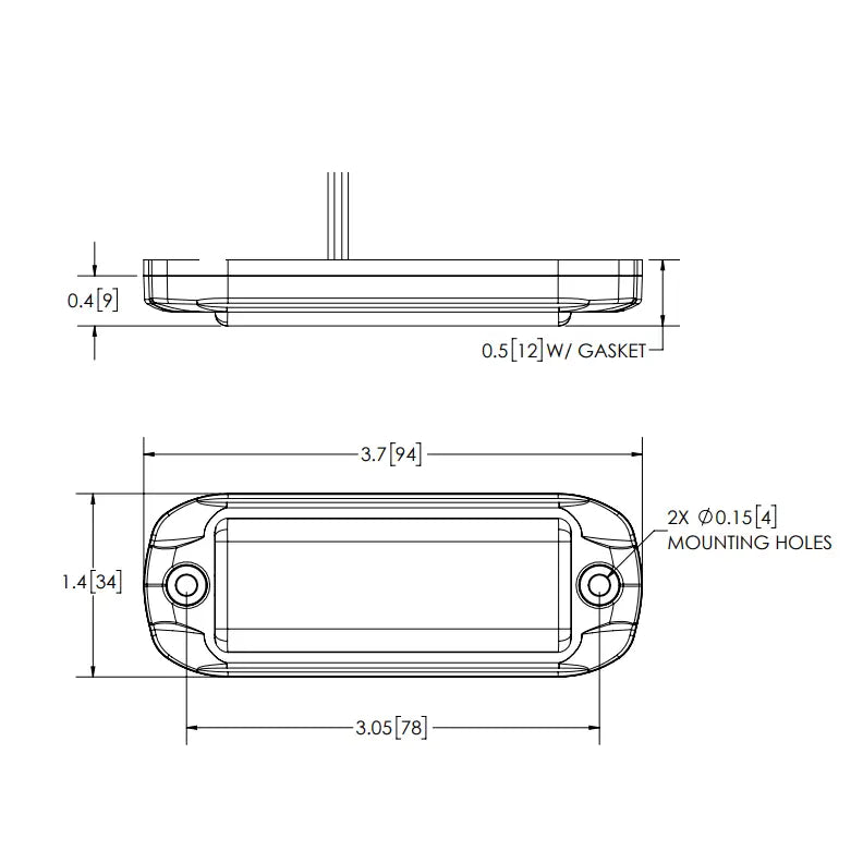 Ecco Elect Ultra Low-Profile Surface Mount Warning Light ED3601A - Dir Surf Thin 3LED 12-24V Amb