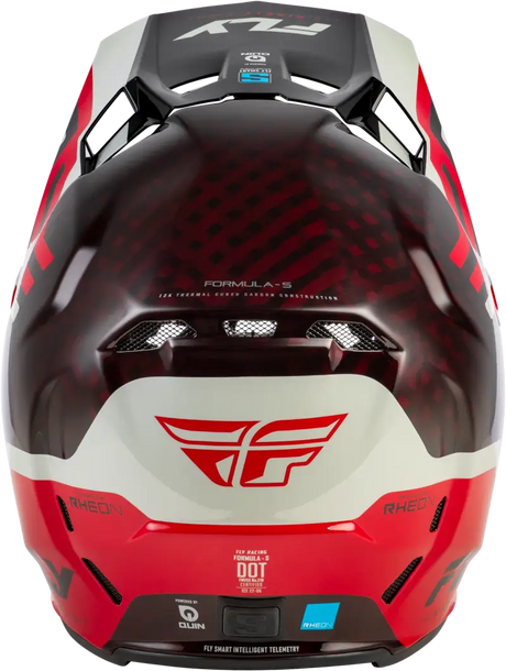 Yth Formula S Carbon Byte Hlmt Red Carbon/Red/Grey Yl - FLY RACING