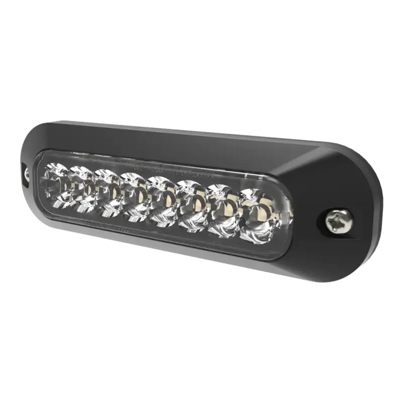 ED3744RB Ecco Elect 8 LED Surface Mount light in red and black, featuring 8 bright LEDs and a sleek design, for dual 12-24Vdc use.