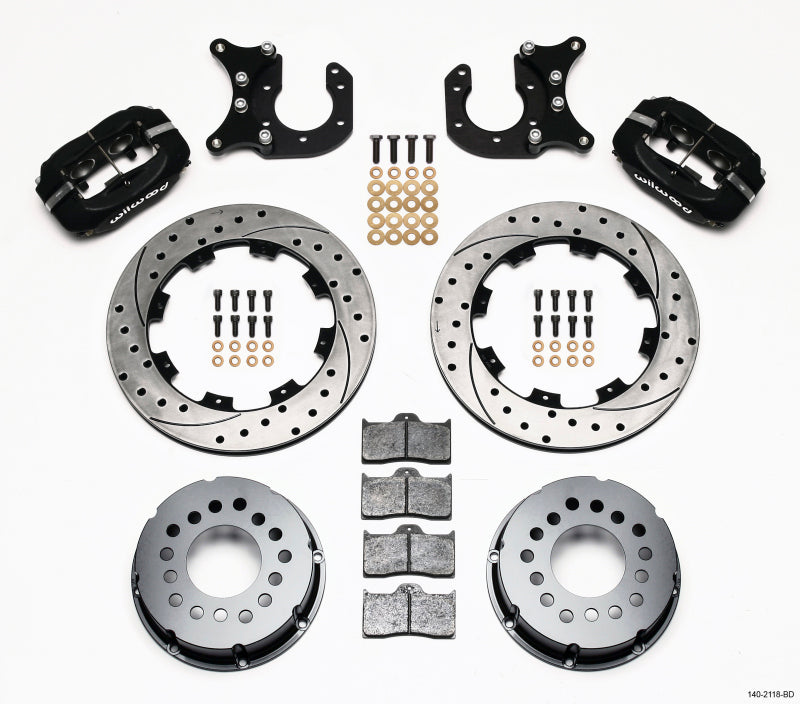 Wilwood 140-2118-BD Wilwood Forged Dynalite P/S Rear Kit Drilled Rotor New Big Ford 2.50in Offset