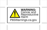 Warning label about cancer and reproductive harm on Edelbrock stud kit for RV & truck parts