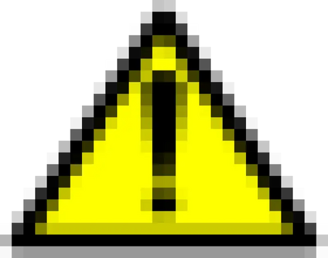 Pixelated yellow warning sign on Edelbrock Air Cleaner Element Pro-Flo air cleaner