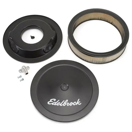 Edelbrock Air Cleaner Pro-Flo Series Round Steel Top Paper Element 14In Dia X 3 75In Dropped Base - Truck & Automotive