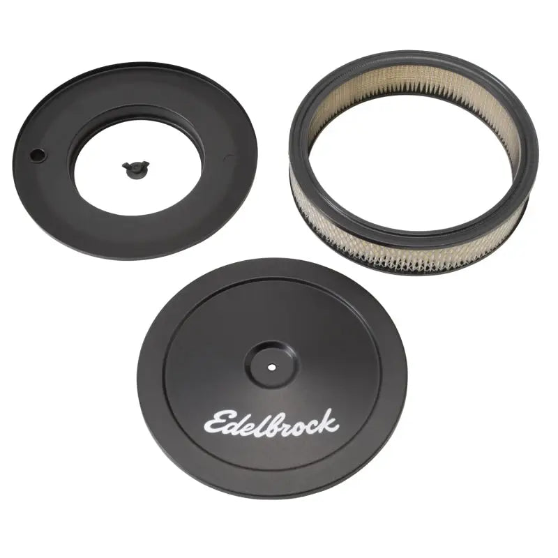Edelbrock 1203 Edelbrock Air Cleaner Pro-Flo Series Round Steel Top Paper Element 10In Dia X 3 5In Black