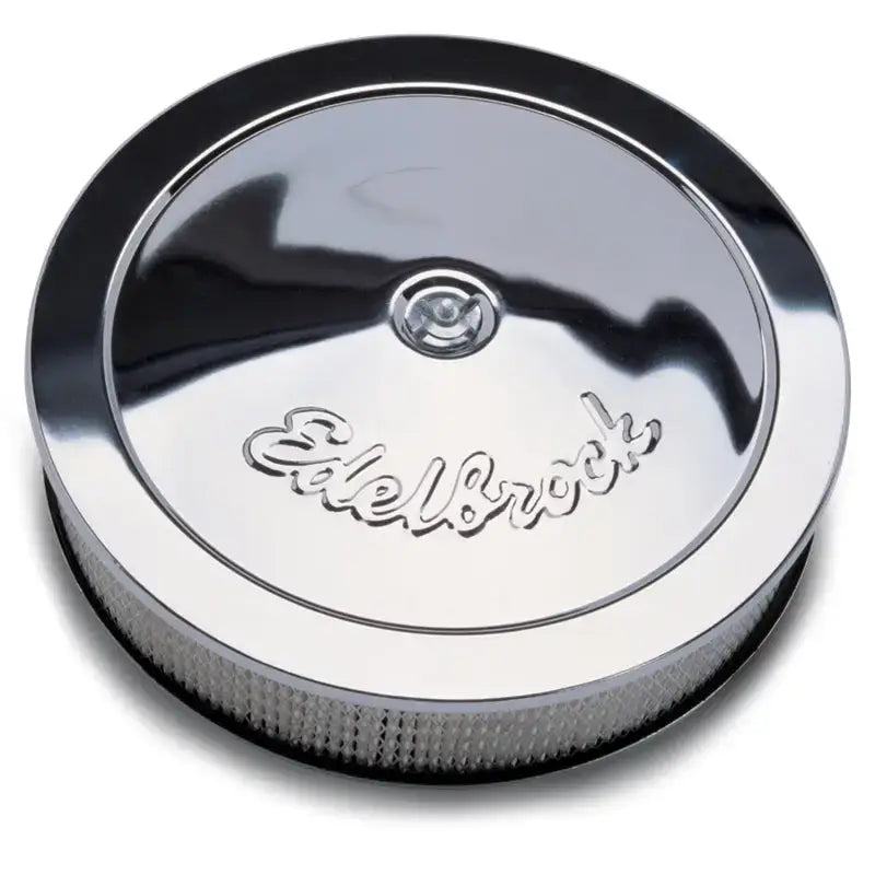 Edelbrock Air Cleaner Pro-Flo Series Round Steel Top Paper Element 14In Dia X 3 313In Chrome