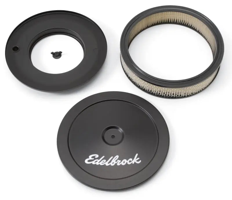 Edelbrock Air Cleaner Pro-Flo Series Round Steel Top Paper Element 10In Dia X 3 5In Black - Truck & Automotive