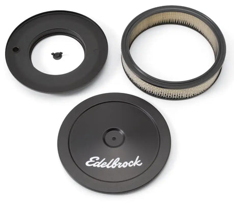 Edelbrock Air Cleaner Pro-Flo Series Round Steel Top Paper Element 10In Dia X 3 5In Black - Truck & Automotive